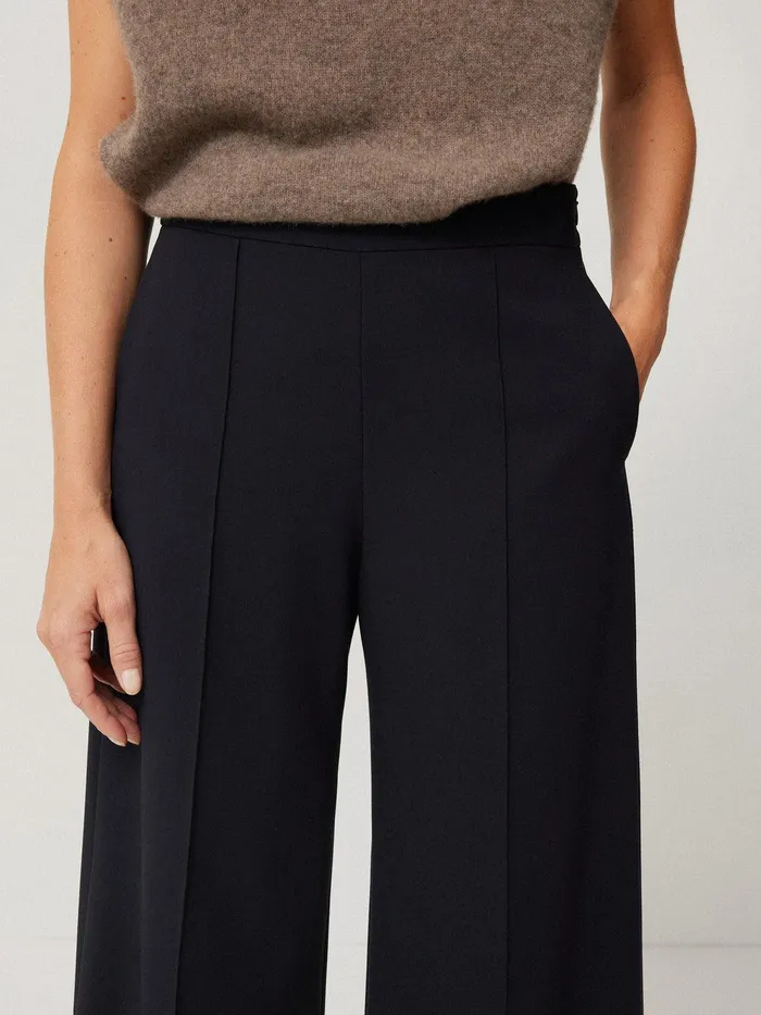 Women Modern Crepe Sailor Trouser Navy Jigsaw Trousers