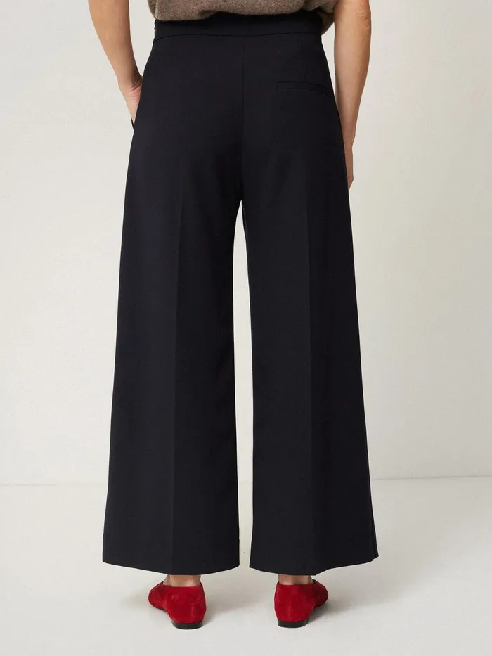 Women Modern Crepe Sailor Trouser Navy Jigsaw Trousers