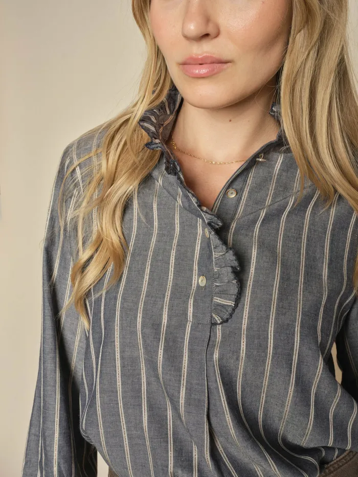 Women MOS MOSH MMBiles Stripe Blouse Salute Navy Blouses and Tops Women MOS MOSH MMBiles Stripe Blouse Salute Navy Blouses and Tops