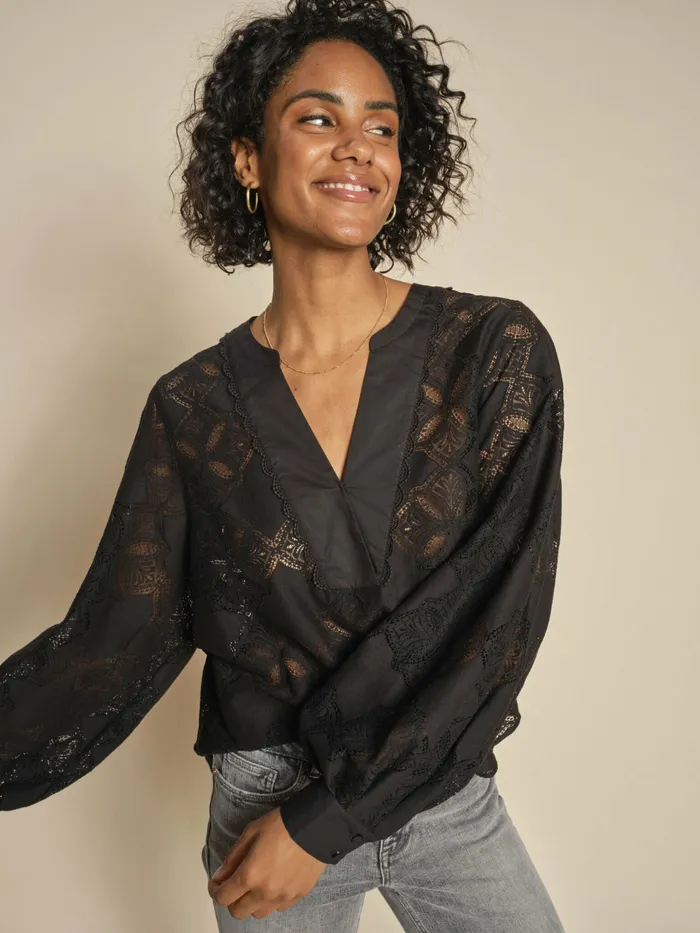 Women MOS MOSH MMYen Lace Blouse Black Blouses and Tops Women MOS MOSH MMYen Lace Blouse Black Blouses and Tops