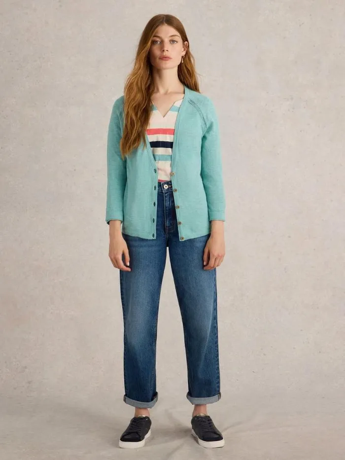Women NARIA CARDI Mid Blue White Stuff Knitwear