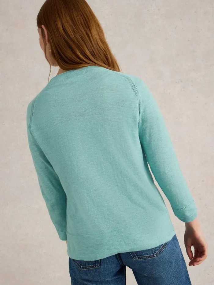 Women NARIA CARDI Mid Blue White Stuff Knitwear Women NARIA CARDI Mid Blue White Stuff Knitwear