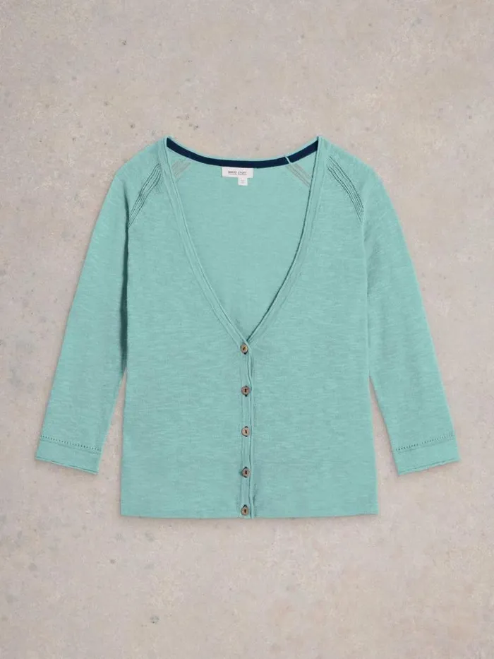 Women NARIA CARDI Mid Blue White Stuff Knitwear Women NARIA CARDI Mid Blue White Stuff Knitwear