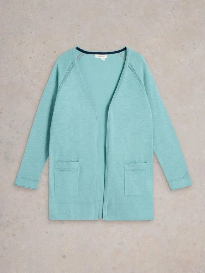 Women NARIA LONGLINE CARDI Mid Blue White Stuff Knitwear