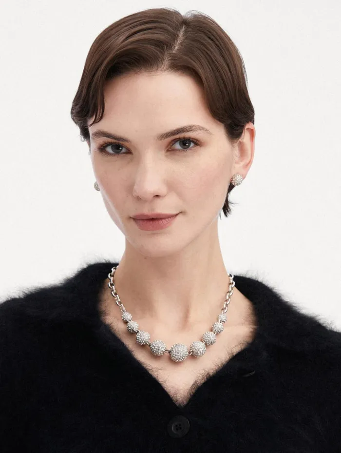 Women Necklaces Oscar De La Renta Crystal Sphere Necklace Crystal