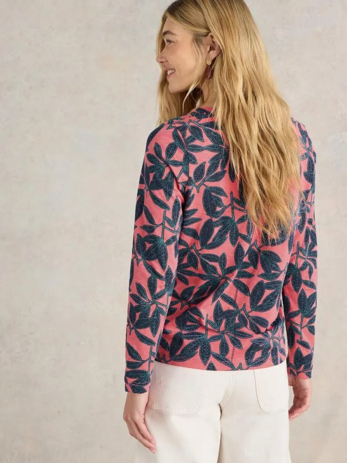 Women NELLY LONG SLEEVE TEE Coral Print White Stuff Tops and Tees Women NELLY LONG SLEEVE TEE Coral Print White Stuff Tops and Tees
