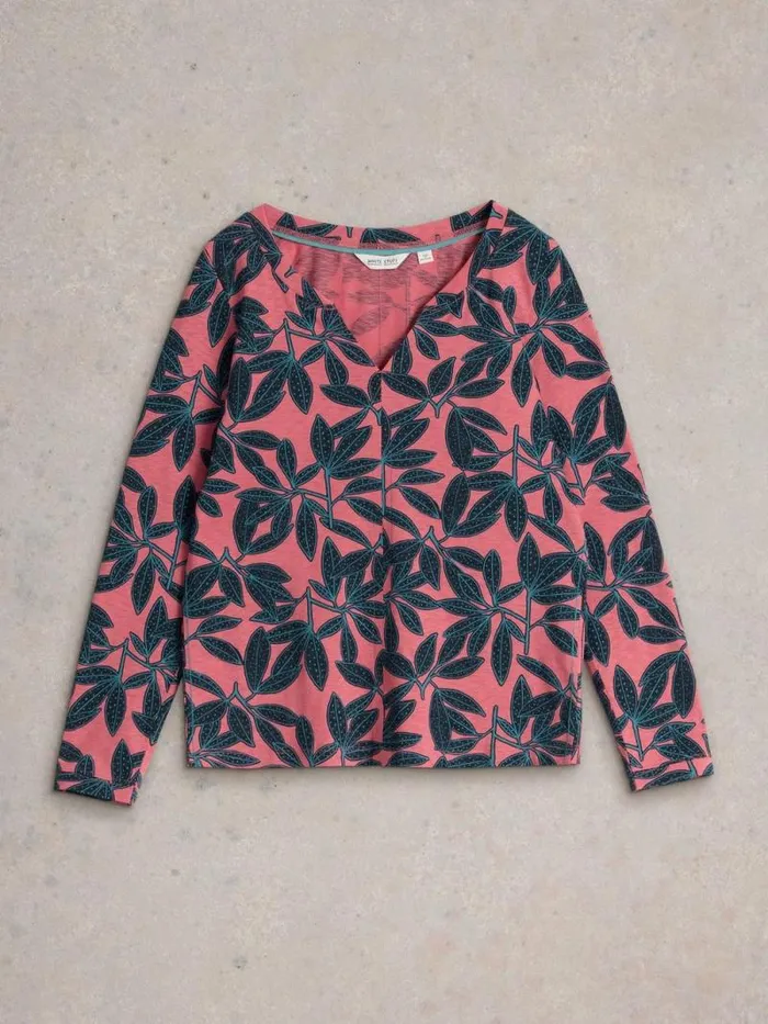 Women NELLY LONG SLEEVE TEE Coral Print White Stuff Tops and Tees Women NELLY LONG SLEEVE TEE Coral Print White Stuff Tops and Tees
