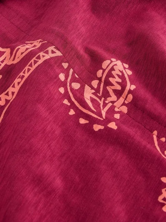 Women NELLY NOTCH NECK TSHIRT Plum Purple Print White Stuff Tops and Tees