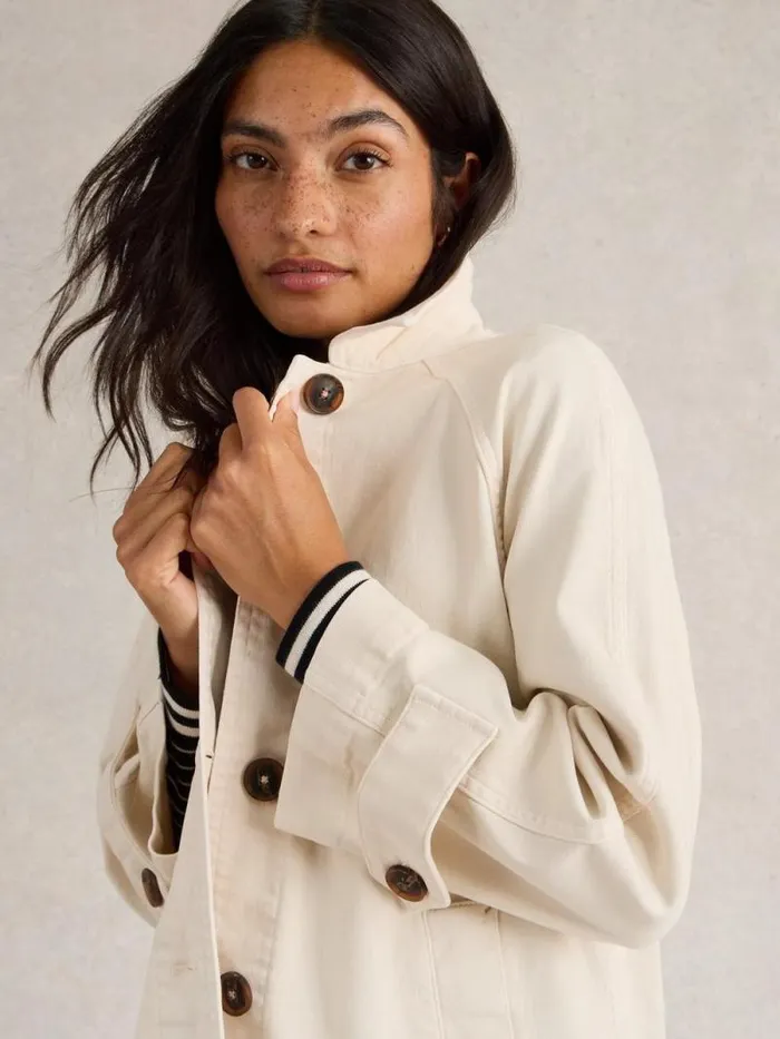 Women Oakleigh Denim Collared Coat Light Natural White Stuff Coats and Jackets Women Oakleigh Denim Collared Coat Light Natural White Stuff Coats and Jackets