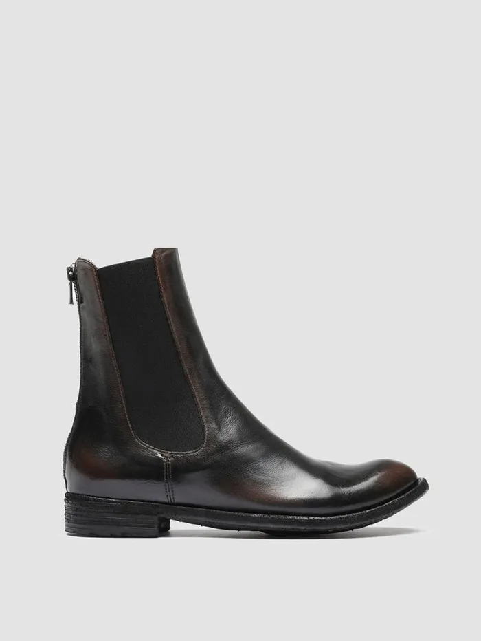 Women Officine Creative Footwear LEXIKON 073 Dark Brown Leather Chelsea Boots