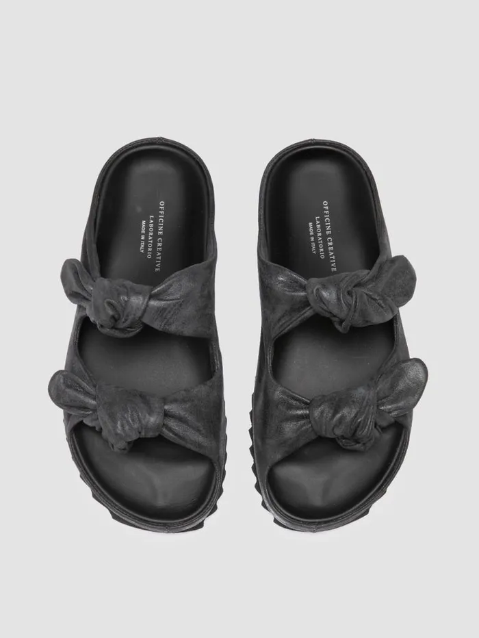Women Officine Creative Footwear PELAGIE 021 Black Leather Slide Sandals