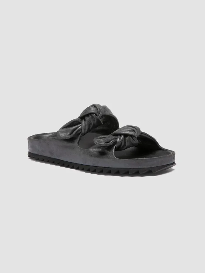Women Officine Creative Footwear PELAGIE 021 Black Leather Slide Sandals