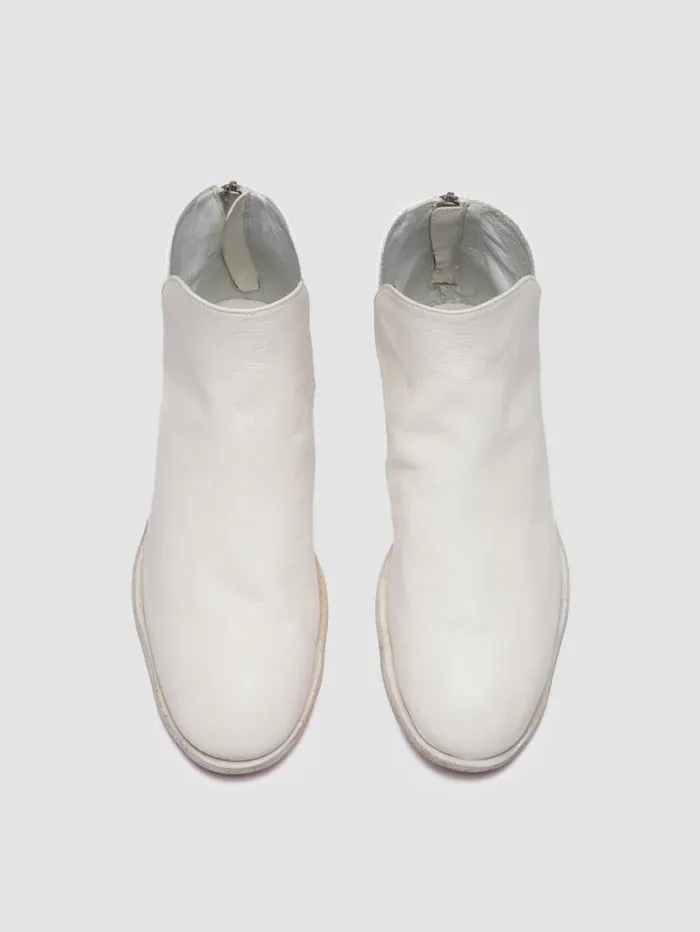 Women Officine Creative Footwear SOLITUDE 106 White Suede Zipped Boots Women Officine Creative Footwear SOLITUDE 106 White Suede Zipped Boots