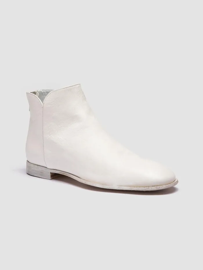 Women Officine Creative Footwear SOLITUDE 106 White Suede Zipped Boots Women Officine Creative Footwear SOLITUDE 106 White Suede Zipped Boots