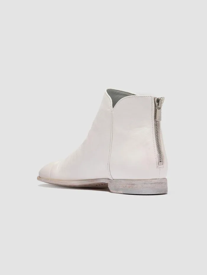 Women Officine Creative Footwear SOLITUDE 106 White Suede Zipped Boots Women Officine Creative Footwear SOLITUDE 106 White Suede Zipped Boots