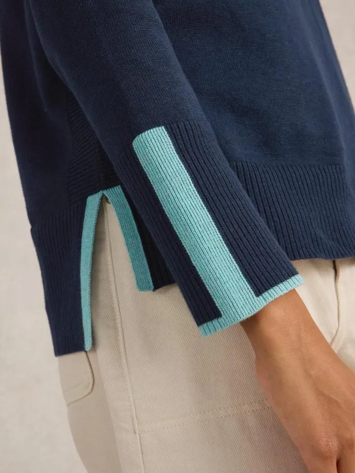 Women OLIVE CREW NECK COTTON JUMPER French Navy White Stuff Knitwear Women OLIVE CREW NECK COTTON JUMPER French Navy White Stuff Knitwear