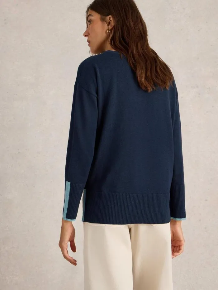 Women OLIVE CREW NECK COTTON JUMPER French Navy White Stuff Knitwear Women OLIVE CREW NECK COTTON JUMPER French Navy White Stuff Knitwear