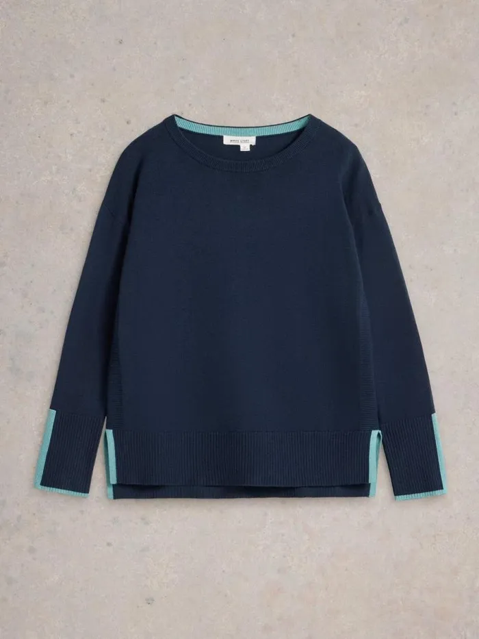 Women OLIVE CREW NECK COTTON JUMPER French Navy White Stuff Knitwear Women OLIVE CREW NECK COTTON JUMPER French Navy White Stuff Knitwear