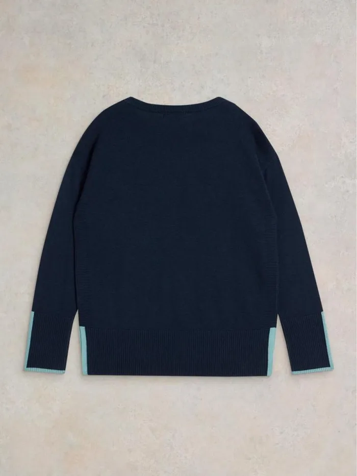 Women OLIVE CREW NECK COTTON JUMPER French Navy White Stuff Knitwear Women OLIVE CREW NECK COTTON JUMPER French Navy White Stuff Knitwear