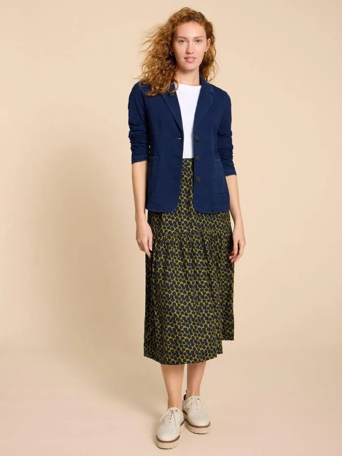 Women Olivia Cotton Jersey Blazer Dk Denim White Stuff Coats and Jackets
