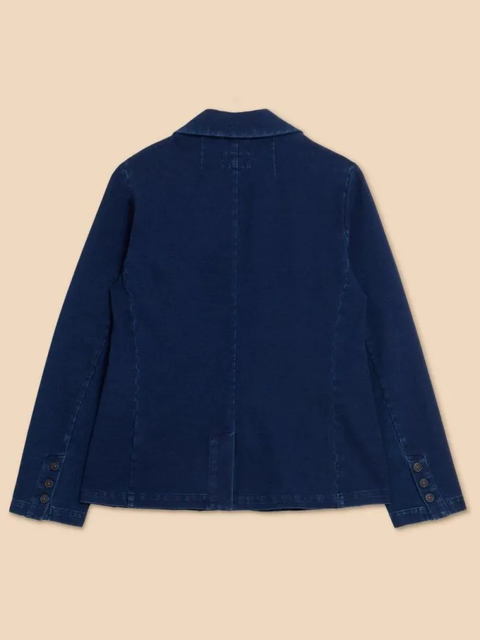 Women Olivia Cotton Jersey Blazer Dk Denim White Stuff Coats and Jackets Women Olivia Cotton Jersey Blazer Dk Denim White Stuff Coats and Jackets