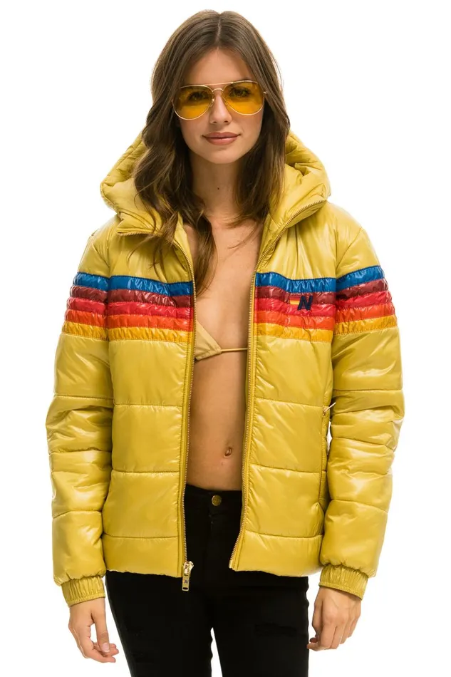 Women Outerwear Aviator Nation 5 STRIPE LUXE TREKKER JACKET 8211 GLOSSY KHAKI Women Outerwear Aviator Nation 5 STRIPE LUXE TREKKER JACKET 8211 GLOSSY KHAKI