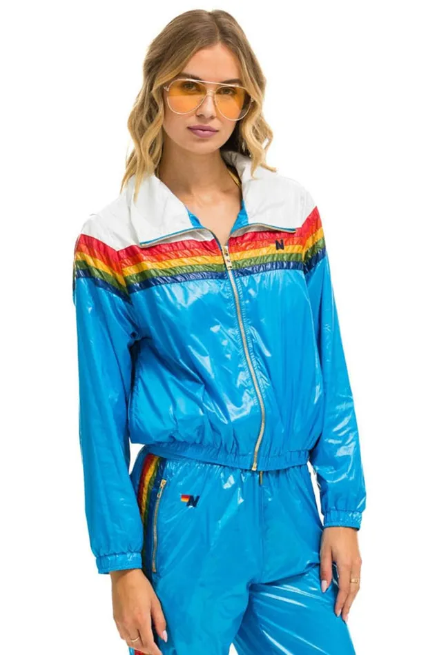 Women Outerwear Aviator Nation 5 STRIPE WINDBREAKER 8211 VINTAGE WHITE DRESDEN GLOSSY Women Outerwear Aviator Nation 5 STRIPE WINDBREAKER 8211 VINTAGE WHITE DRESDEN GLOSSY