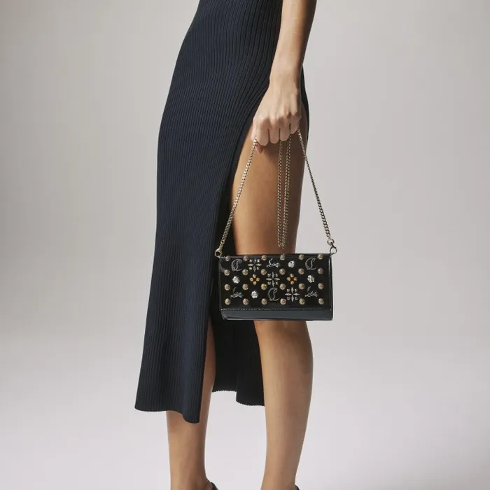Women Paloma Clutch 8211 Vog Patent Leather And Spikes La Belle 8211 Black Christian Louboutin Shoulder Bags Women Paloma Clutch 8211 Vog Patent Leather And Spikes La Belle 8211 Black Christian Louboutin Shoulder Bags