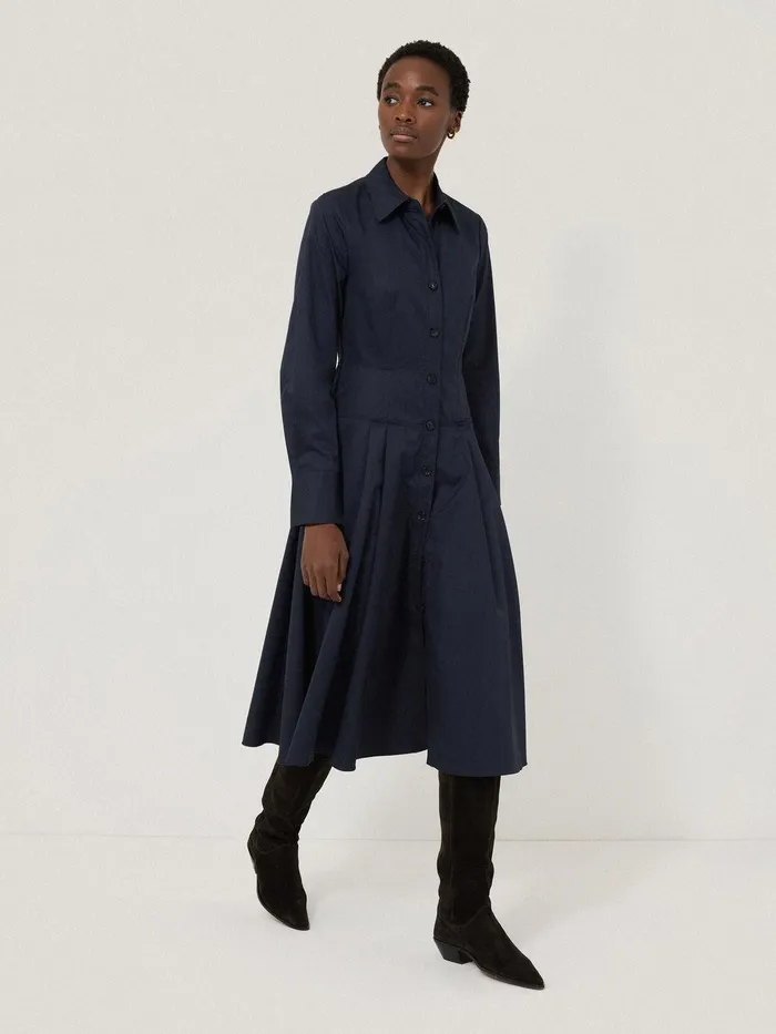 Women Panelled Shirt Dress Navy Jigsaw Dresses and Jumpsuits