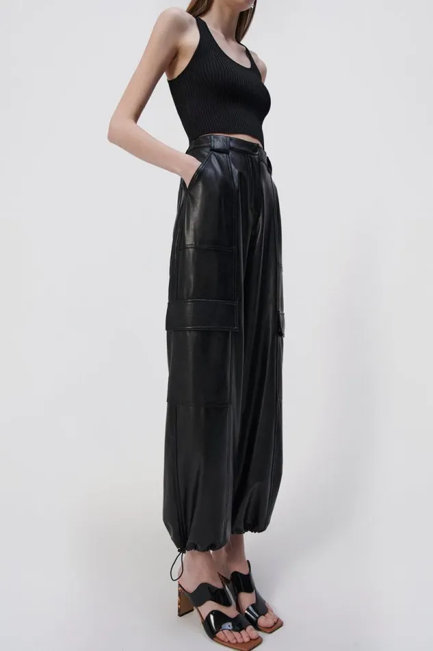 Women Pants and Bottoms Jonathan Simkhai Luxe Vegan Leather Cargo Pant Women Pants and Bottoms Jonathan Simkhai Luxe Vegan Leather Cargo Pant