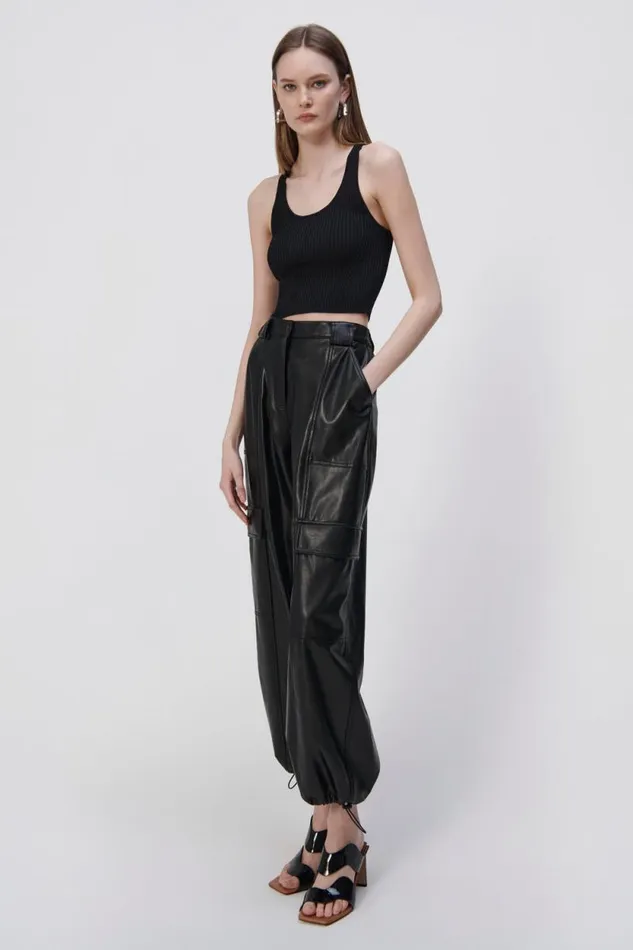 Women Pants and Bottoms Jonathan Simkhai Luxe Vegan Leather Cargo Pant Women Pants and Bottoms Jonathan Simkhai Luxe Vegan Leather Cargo Pant