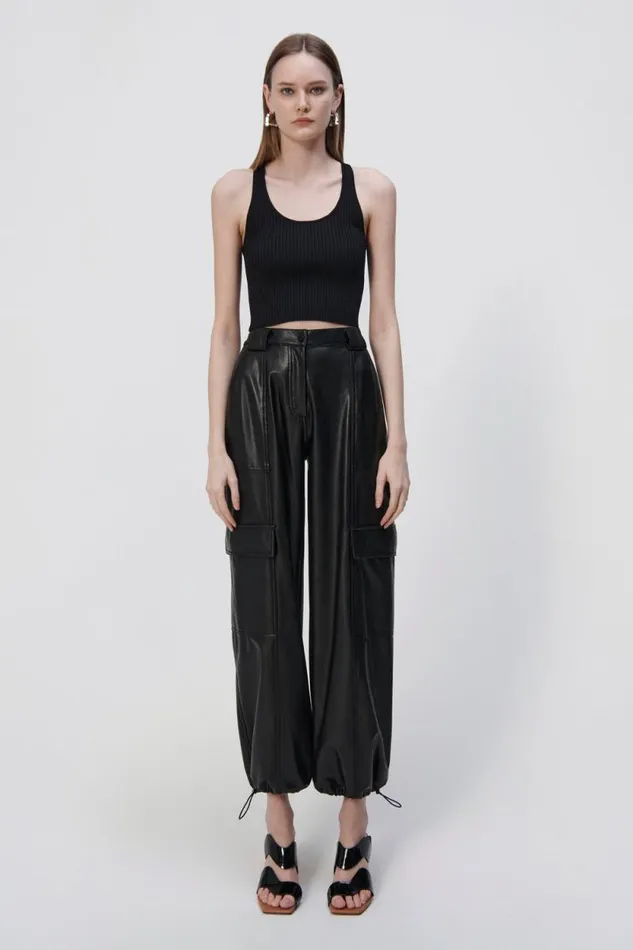 Women Pants and Bottoms Jonathan Simkhai Luxe Vegan Leather Cargo Pant Women Pants and Bottoms Jonathan Simkhai Luxe Vegan Leather Cargo Pant