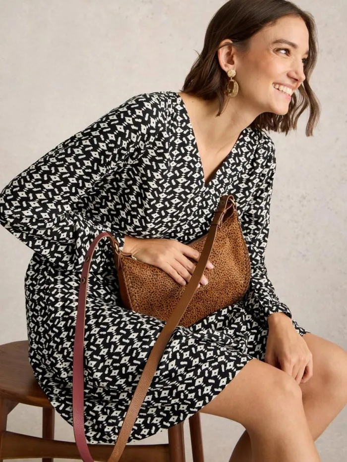 Women Penelope Dress Black Print White Stuff Dresses