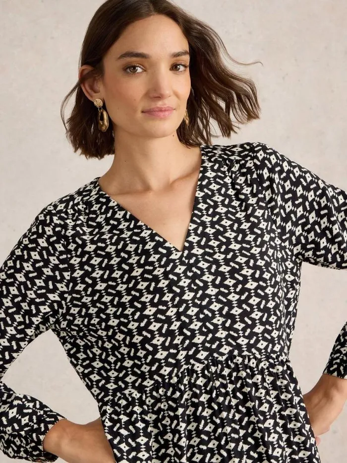 Women Penelope Dress Black Print White Stuff Dresses Women Penelope Dress Black Print White Stuff Dresses