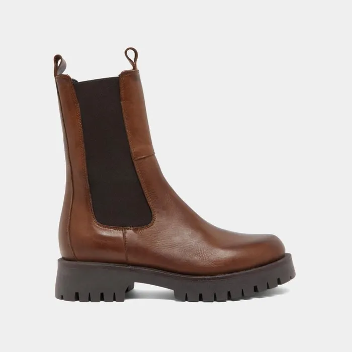 Women Platform Boots Brown JONAK Ankle Boots Lowboots