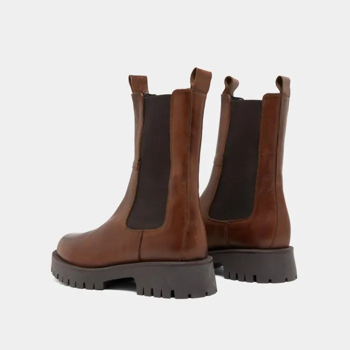 Women Platform Boots Brown JONAK Ankle Boots Lowboots