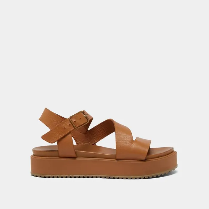 Women Platform Sandals With Straps Camel JONAK Sandals