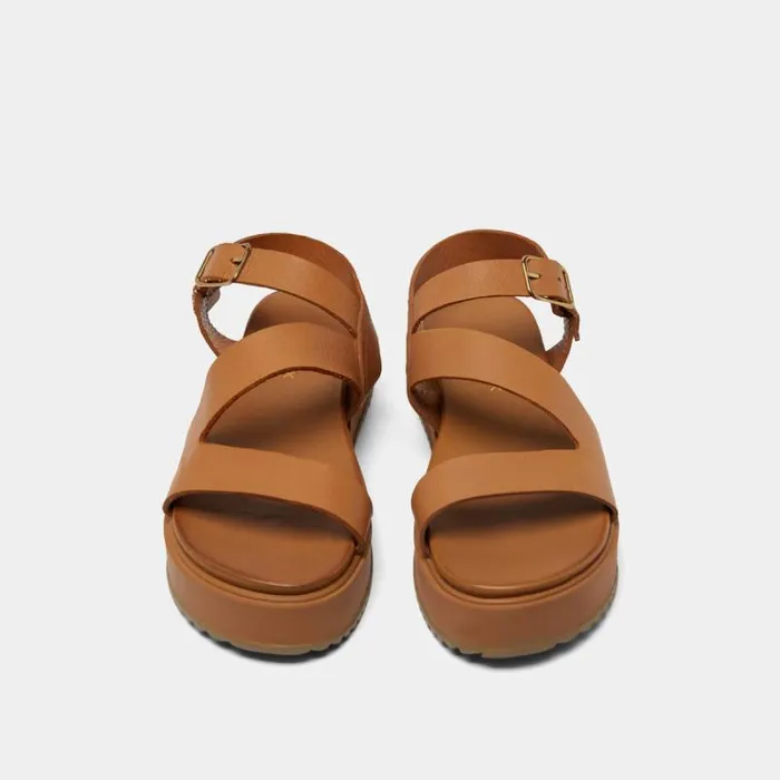 Women Platform Sandals With Straps Camel JONAK Sandals