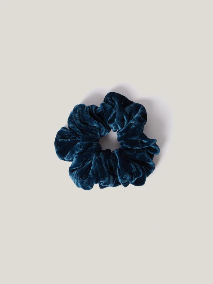 Women Plisse Velvet Scrunchie Teal Jigsaw Pyjamas and Loungewear