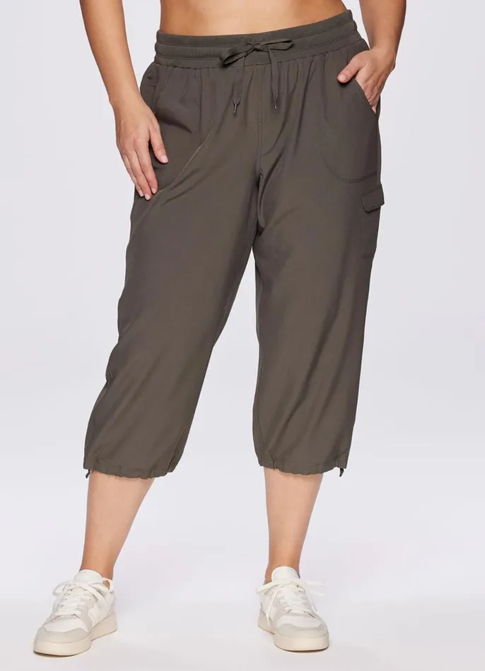 Women Plus Prime Anywhere Cargo Capri Olive RBX Active Pants