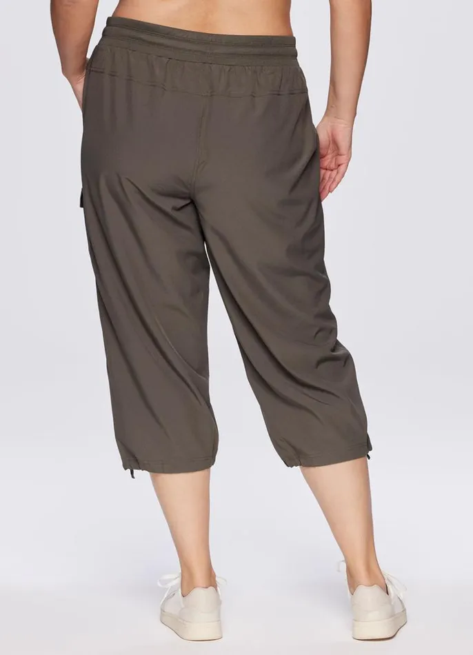 Women Plus Prime Anywhere Cargo Capri Olive RBX Active Pants