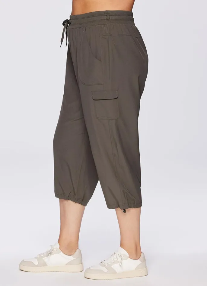 Women Plus Prime Anywhere Cargo Capri Olive RBX Active Pants