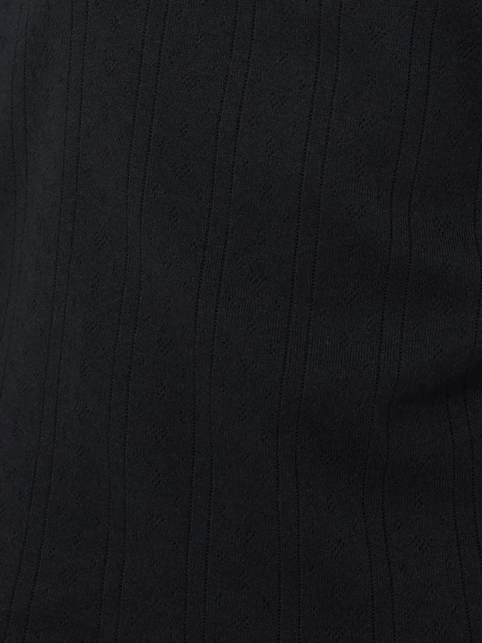Women Pointelle Pyjama Henley Top Navy Jigsaw Pyjamas and Loungewear