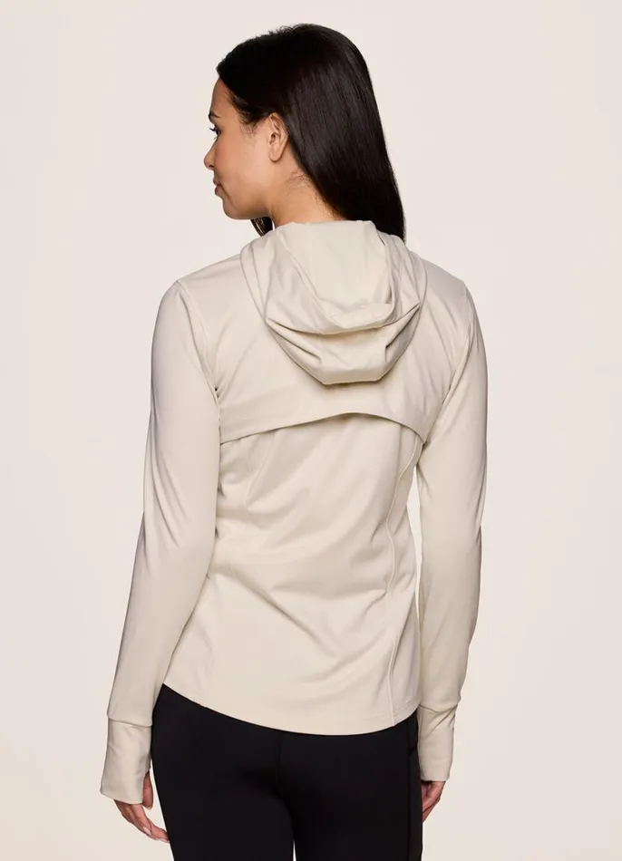 Women Prime Super Soft Hoodie Jacket Oyster RBX Active Long Sleeve