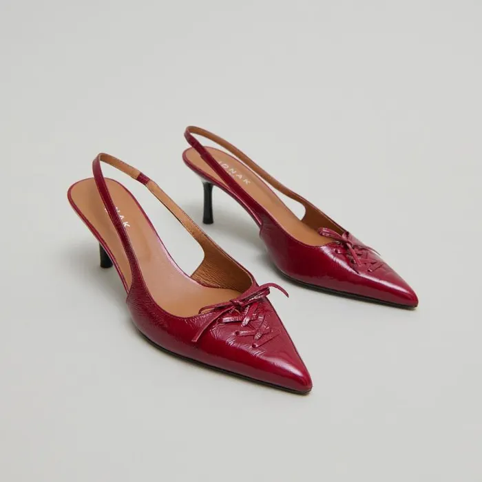 Women Pumps With Open Backs Dark Red JONAK Slingbacks