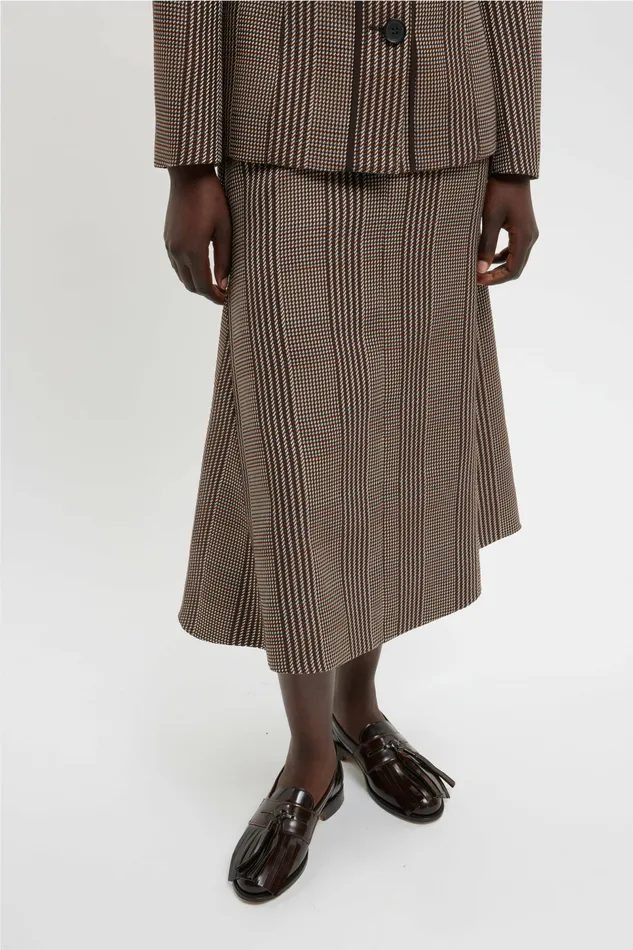 Women Queenie Skirt In Rust Prince Of Wales Check Skirts Emilia Wickstead Women Queenie Skirt In Rust Prince Of Wales Check Skirts Emilia Wickstead