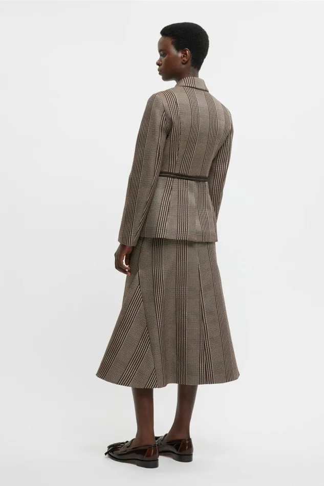 Women Queenie Skirt In Rust Prince Of Wales Check Skirts Emilia Wickstead Women Queenie Skirt In Rust Prince Of Wales Check Skirts Emilia Wickstead