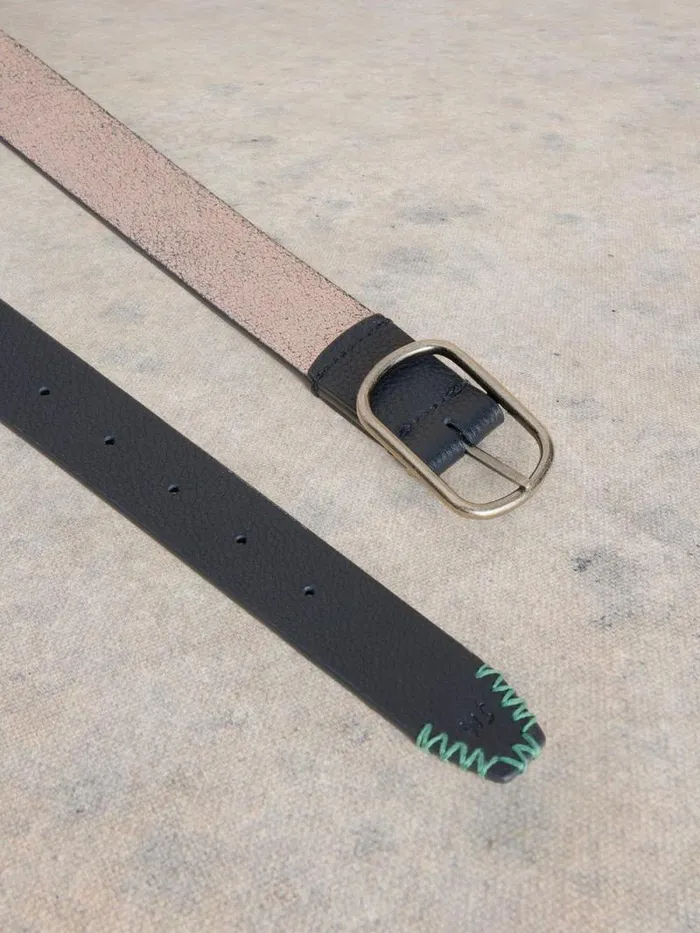 Women Reversible Belt Leather Pewter Metallic White Stuff Belts
