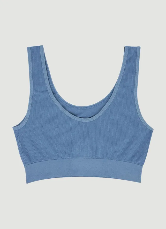 Women Rib Knit Bralette 2Pack Bluegrey RBX Active Sports Bras
