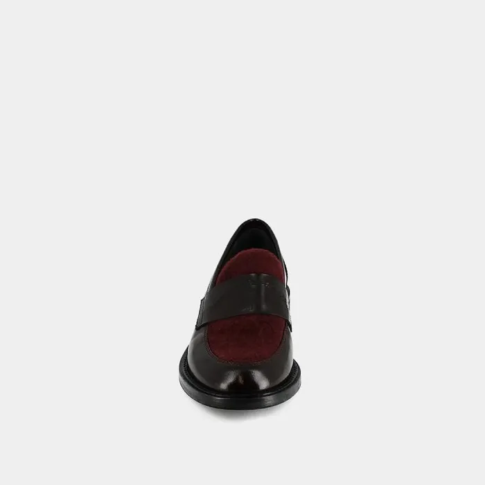 Women Roundtoed College Loafers 8211 Jonak X Schott Burgundy JONAK Loafers